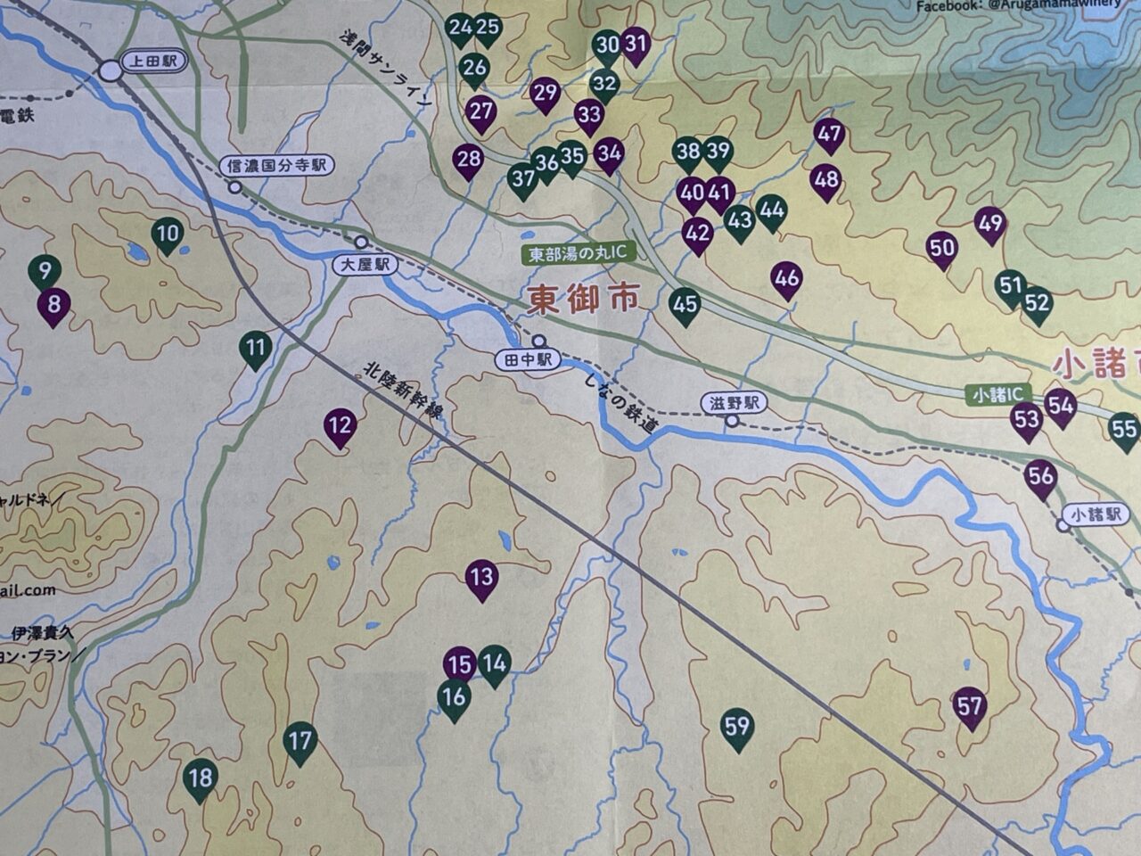 千曲川ワインバレーのマップ