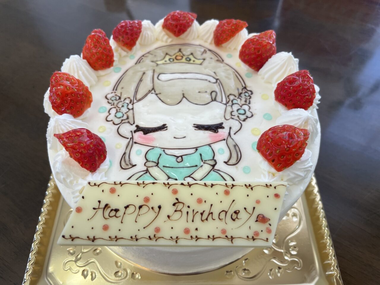 手書きしたバースデーケーキ