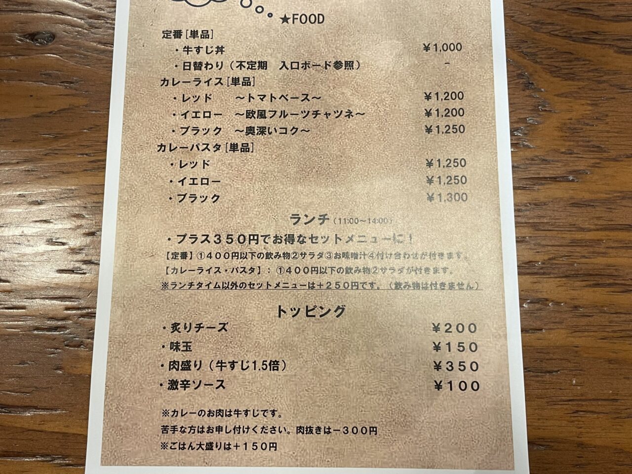 メニュー
