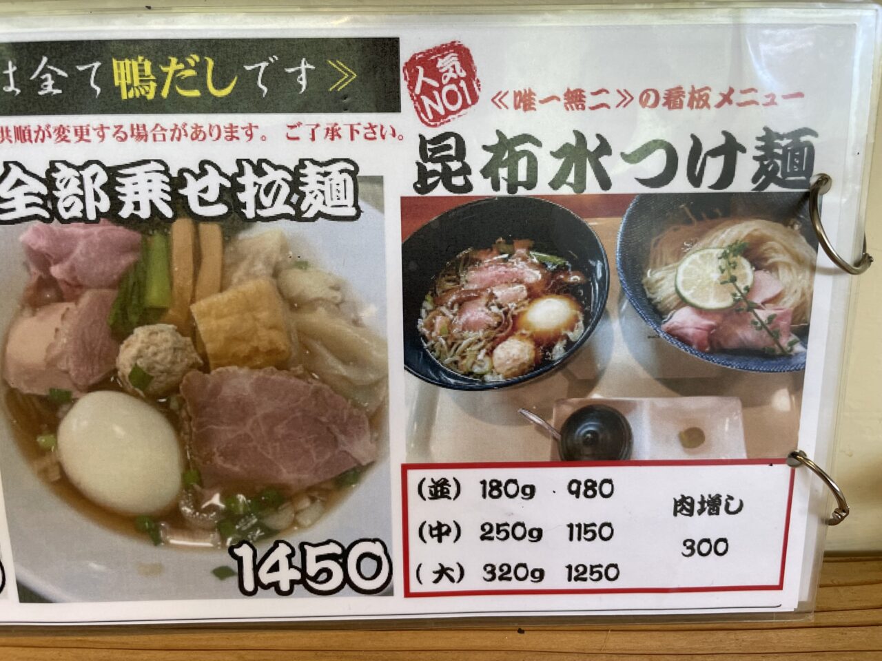 メニュー
