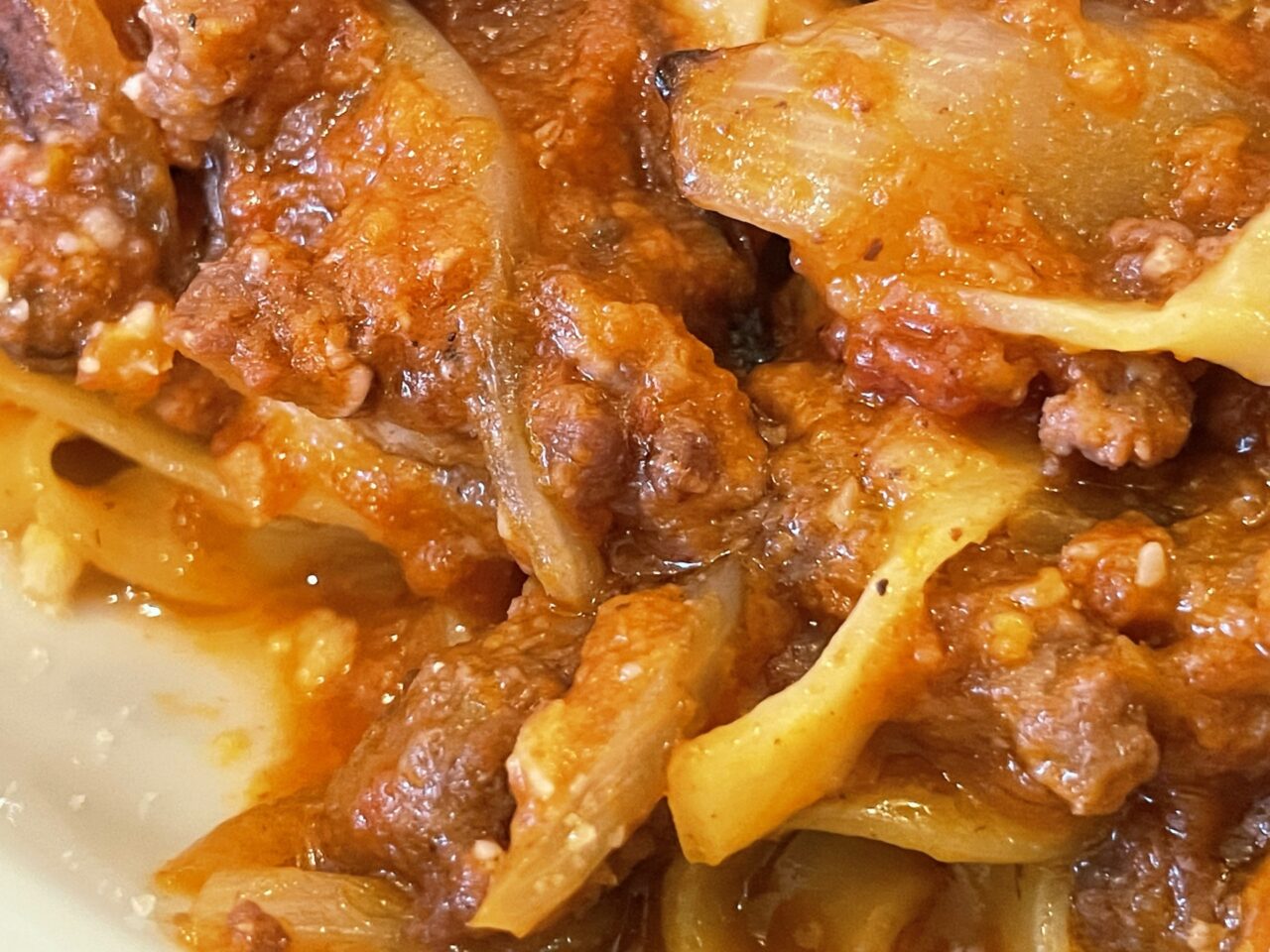 粗挽き肉のボロネーゼ